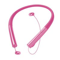 Bluetooth Headphones, ThreeMay Wireless Neckband Headset with Retractable Earbuds Sports Sweatproof Noise Cancelling Stereo Earphones with Mic-Pink