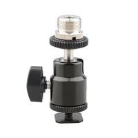 CAMVATE 5/8"-27 Camera Accessory Mount to Cold Shoe with Mini Ball Head for Microphone Stand