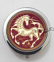 BlackKey Animal Horse 3-Compartment Decorative Pocket Gift Box Case Organizer for Pill, Color 1 -1834