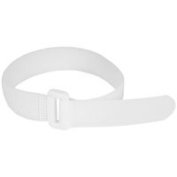 Reusable Cinch Straps 1" x 15" - 12 Pack, Multipurpose Quality Hook and Loop Securing Straps (White) - Plus 2 Free Bonus Reusable Cable Ties