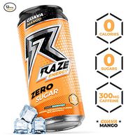 Raze Energy Drink | Performance and Hydration | Sugar Free, Zero Calorie Energy Drink - Guava Mango 12 Pack