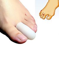 Toe Cap and Protector, Calluses Ingrown Toenails Toe Sleeve Foot Pain Relief Cap Blisters Gel Toe Cushions to Prevent Friction Injury/Corns/Calluses Bunion Treatmen(L-5pcs,White)