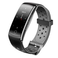 HelloPet Q8S IP68 Waterproof Watch Intelligent Bluetooth Smart Watch for Android, iOS, Heart Rate, Blood Pressure Monitor, Intelligent Fitness Sports Watch Smart Bracelet (Grey)