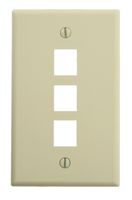 Leviton 45080-3IP QuickPort Wallplate, Single Gang, 3-Port, Ivory, NAFTA Compliant