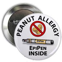 PEANUT ALLERGY EpiPen Inside Medical Alert 2.25 inch Pinback Button Badge