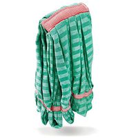 Libman Commercial 2121 Medium Microfiber Wet Mop Head, Microfiber Tubes with Tail Band, Green (Pack of 10)
