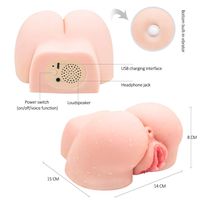 Ergonomic Design Silicone Dolls Men's Adult Toys,Double Holes Underwear Silicone Artificial 3D Realistic Lifelike Toys for Men Male with 2 Entries Cup Toys, T-Shirt,A-02