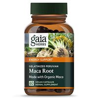 Gaia Herbs Maca Root Capsules, Vegan Gelatinized, 60 Count - Supports Energy, Stamina, Healthy Libido & Hormone Balance, Made with Organic Peruvian Maca Powder