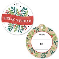 Big Dot of Happiness Feliz Navidad - Holiday and Spanish Christmas Party to and from Favor Gift Tags (Set of 20)