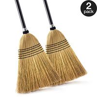 O-Cedar Heavy Duty Commercial 100% Corn Broom with Solid Wood Handle (Pack - 2)
