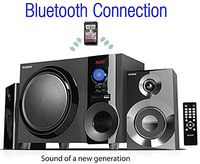 Boytone 2.1-Ch Wireless Bluetooth Shelf Speaker System Powerful Sound with FM Radio Remote Control, Aux-in Port, USB/SD/for Phone's, Laptops, 30 W