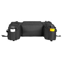 Black Rear Bag Padded Seat Bottom Support Storage Pack Rack Back for Off Road Motorcycle ATV Front and Rear Facks Placed Durable Straps and Ladder Lock Buckles Fixed