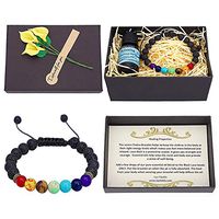 Chakra Bracelet and Lavender Relaxing Essential Oil Gift Set for women Diffuser Bracelet