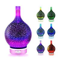 Viowey 3D Glass Aromatherapy Humidifier 2019 Christmas Essential Oil Diffuser Romantic Atmosphere Lights, 7 LED Aromatherapy Lights Automatic Shut Off Home Decoration Holiday Gifts (Fireworks)