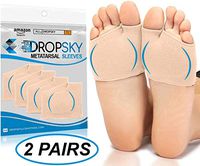 Metatarsal Sleeve with Gel Pads - 2 Pairs - Ball of Foot Cushions with Soft Gel - Fabric Compression - Help Metatarsalgia, Mortons, Neuroma, Calluses Blisters, Diabetic Feet - for Women, Men (Nude)