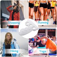 Toe Separators Hammer Toe Straightener, DOCA Soft Gel Toe Corrector - 2 Pack Silicone Toe Spreader, Prevent Overlapping, Reduce Foot Pain,Stain Odor Resistant