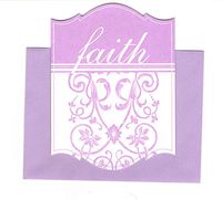 Michael's Wishful Thinking Set of 6 Accented Shaped Notecards ~ Faith (3.75" x 5"; Violet Envelopes)