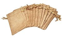 Mandala Crafts 20 Plain Jute Drawstring Burlap Gift Bags Pouches for Soap Coffee Wedding Party Favor (Elegant Cream, 3.5 X 4.75 Inches)