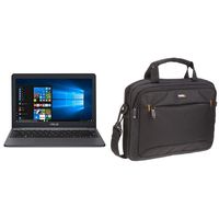 ASUS VivoBook L203MA Ultra-Thin Laptop, Intel Celeron N4000 Processor, 4GB RAM, 64GB eMMC Storage & AmazonBasics 11.6-Inch Laptop and iPad Tablet Shoulder Bag Carrying Case