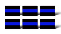 6 Thin Blue Line Police Mini Sticker Pack Car Truck License Tag Support Law Enforcement Officers