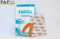 Band Aid Sterile 3/4" x 3" Flexible Fabric Self Adhesive Bandages with Non-Stick Pad for Wound Care and First Aid Skin Color Case of 10 000