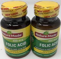 Nature Made Folic Acid 400 mcg, 250 Tablet (pack of 2)