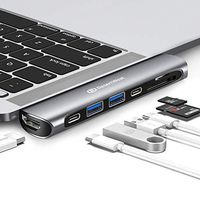DesertWest Macbook Pro Adapter USB,Hub for MacBook Pro 2018/17/16,MacBook Air 2018,with SD/Micro Card Reader,HDMI,Thunderbolt 3,USB C Port,USB 3.1