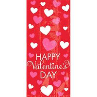 Amscan Accessory Happy Valentine's Day Small Plastic Party Bags, 20 Ct. | 9 1/2" x 4" x 2 1/4" |, Red