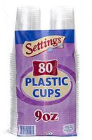 Settings 9oz Clear Plastic Disposable Cups 80 Count