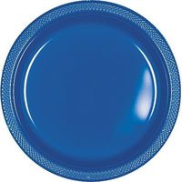 Round Plastic Plates | 20ct (7 inch, Bright Royal Blue)