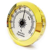 Round Golden Cigar humidor Hygrometers Hygrometer humidor Hygrometer for Cigar Humidor Cabinets 50mm Diameter (Golden)