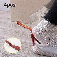 TRIEtree Lazy Shoe Helper 4Pcs Portable Sock Slider Handled Shoe Horn Travel Shoehorn Shoe Helper Easy On Easy Off Shoe Lifting Helper for Men, Women and Kids