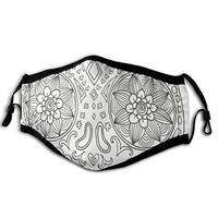 Masks Sugar-Skull-Day-Dead-Halloween-Line 6" X 9" Inch Unisex Cotton Mask Anti-Dust Protective Earloop Cycling Face Mask for Kids Women and Men