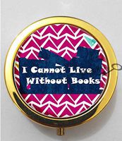 BlackKey I Cannot Live Without Books 3-Compartment Decorative Pocket Gift Box Case Organizer for Pill, Color 2 -593