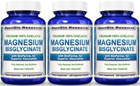 Magnesium Glycinate Plus BioPerine - 180 Vegan Non-GMO Capsules - 100% Pure Chelated TRACCS High Absorption Bisglycinate (3 Pack)