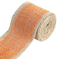 uxcell Jute Fiber Home Lace Holiday Celebration Ornament Burlap Roll Colored Ribbon Orange