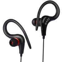 Deole Brand Earbuds Super Bass Noise Canceling Earphone Headphone Sport Headset for Iphone for Andriod for Xiaomi for MP4 MP3 PC[ Black ]