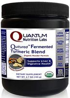 Qultured Fermented Turmeric Blend, 4.7 oz Powder, USDA Organic and Vegan - Fermented Turmeric Rhizome with Naturally Occurring curcuminoids and Organic Ginger Root