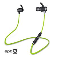 Sandoo Bluetooth 5.0 Earbuds, AptX Stereo Wireless Headphones, Magnetic CVC Noise Cancelling Sweatproof Sports Headphones Wireless Earphones with On-line Control Mic for Running Workout Gym Green