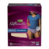 Depend Silhouette Incontinence Underwear for Women, Maximum Absorbency, L/XL, 40 Count (4 Packs of 10)