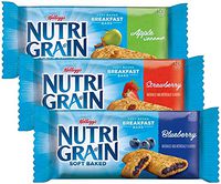 Bulk buy Kellogg's Nutri Grain 36-Bar Variety Multi-Pack soft baked Breakfast bars - Apple, Blueberry, Strawberry