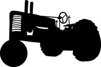 hBARSCI Tractor Vinyl Decal - 5 Inches - for Cars, Trucks, Windows, Laptops, Tablets, Outdoor-Grade 2.5mil Thick Vinyl - Black