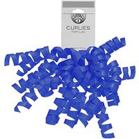 JAM PAPER Grosgrain Curly Gift Bows - Royal - 120/Pack