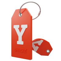 Initial Luggage Tag with Full Privacy Cover and Stainless Steel Loop - (Letter Y)
