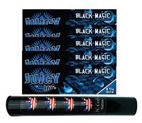Herb Airtight Tube Pocket Protector with Juicy Jay's Black Magic 1.25 Flavored Hemp Rolling Papers 5 Count DC Crafts Nation- Flag Leaf