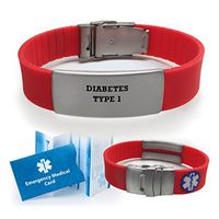 Diabetes Type 1 Medical Alert ID Bracelet for Men and Women