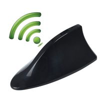 GXOK Universal Shark Fin Roof Antenna Aerial FM/AM Radio Signal Decoration for Car (Black)