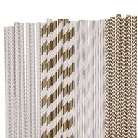 Gold and Silver Paper Straw Mix (100)