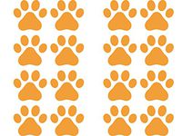 Yadda-Yadda Design Co. Dog Paw Prints - Matte Finish Vinyl Decal Sticker for Walls, Electronics (Color Variations Available) (16, Orange)