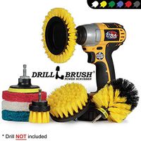 Drillbrush Rotary Brush Kit - Drill Brush Scrub Pads - Shower Scrubbing Brushes for Cordless Drill - Tile Cleaner Drill Attachment Commercial Scouring Pad Cleaning Kit - All Purpose Bathroom Scrubbers